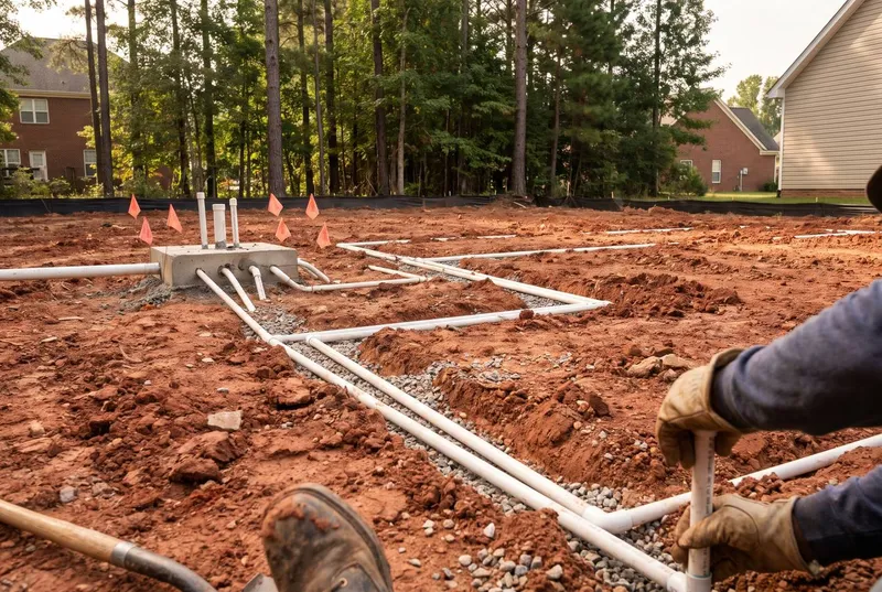 Shallow trenches with small-diameter pressure lines in Marvin (sample photo)